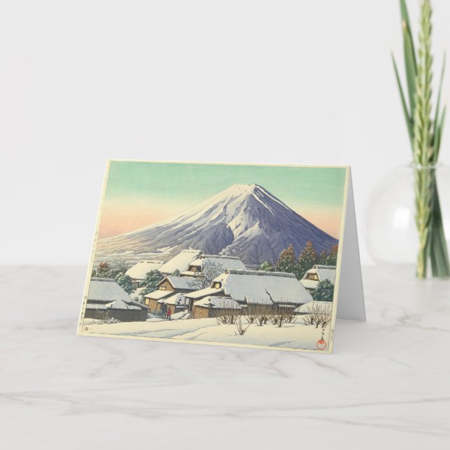 Cartes Pour Fêtes Annuelles Village d'hiver de Kawase Hasui (Devant)