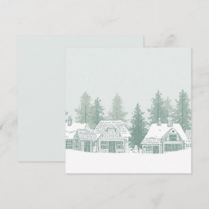 Cartes Pour Fêtes Annuelles Village d'hiver de Noël vintage
