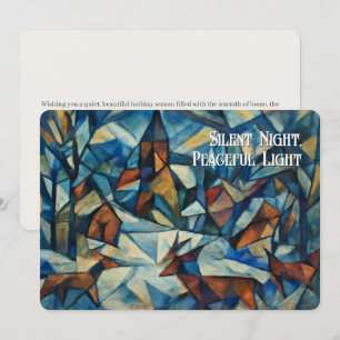 Cartes Pour Fêtes Annuelles Village enneigé Expressionnisme cubiste Classiqu