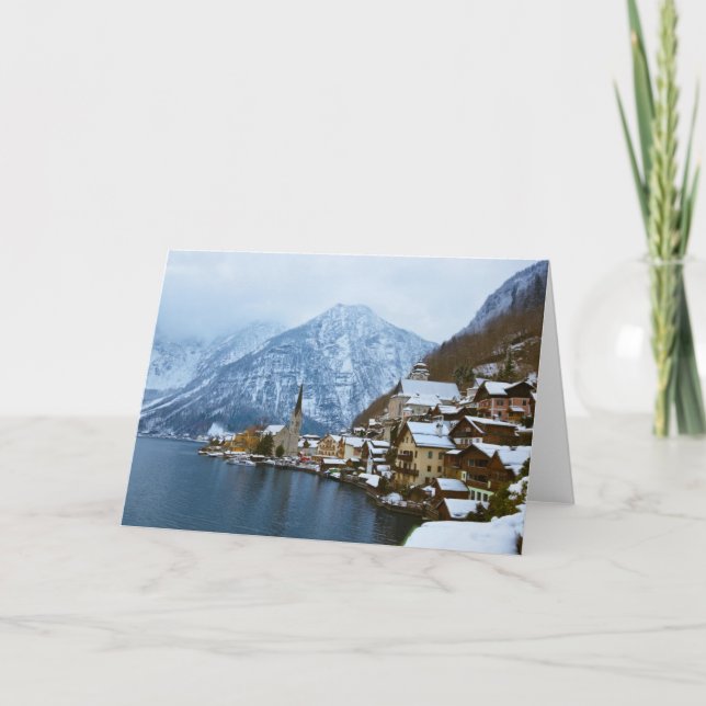 Cartes Pour Fêtes Annuelles Village Hallstatt Sur Le Lac - Salzbourg Autriche (Devant)