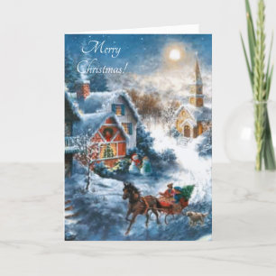 Cartes Pour Fêtes Annuelles Village victorien Joyeux Noël