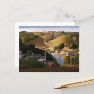 Cartes Pour Fêtes Annuelles Ville de pierre par Grant Wood