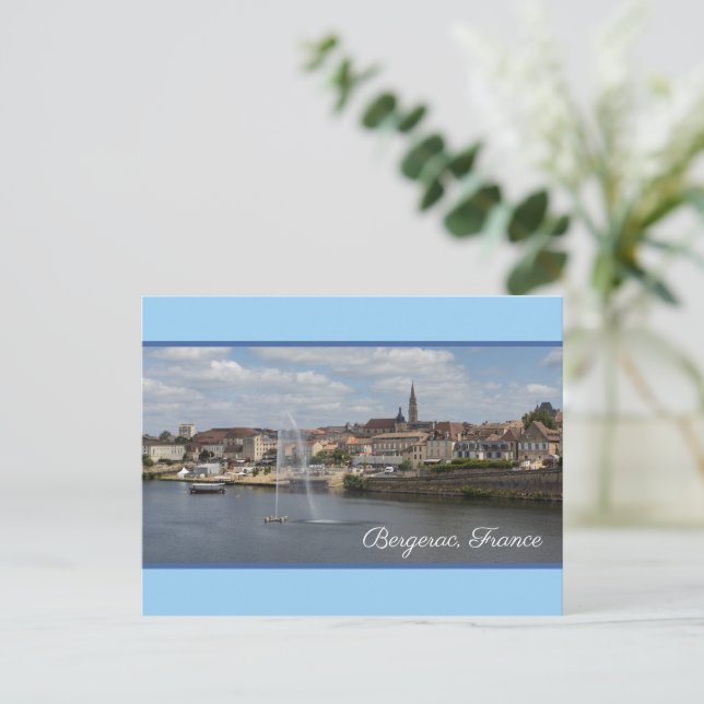 Cartes Pour Fêtes Annuelles Ville panoramique de Bergerac France (Debout devant)