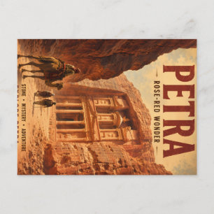 Cartes Pour Fêtes Annuelles Ville rose-rouge de Pétra merveille architecturale