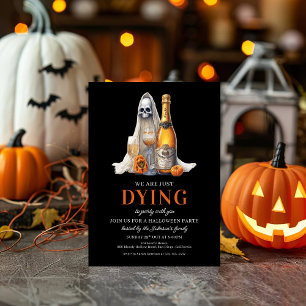 Cartes Pour Fêtes Annuelles Vin de citrouille fantôme effrayant Fête d'Hallowe