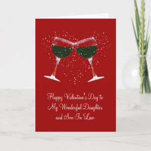 Cartes Pour Fêtes Annuelles Vin Heureuse Sainte-Valentin à la fille et au mari