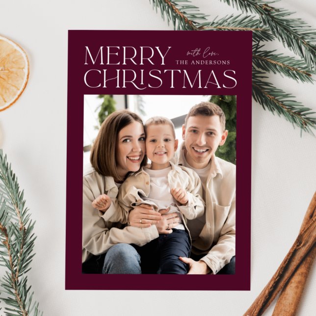 Cartes Pour Fêtes Annuelles Vin moderne Joyeux Noël Photo (Créateur téléchargé)