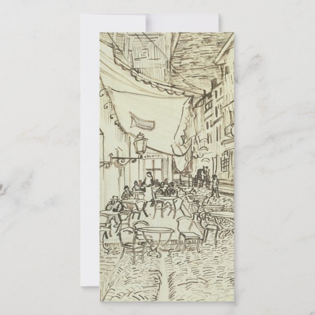 Cartes Pour Fêtes Annuelles Vincent van Gogh - Café Terrasse en soirée (Devant)