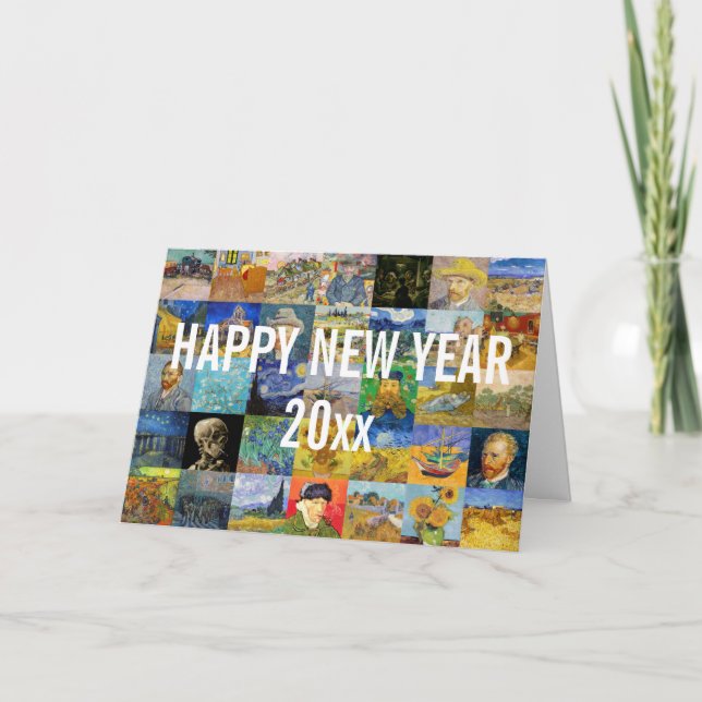Cartes Pour Fêtes Annuelles Vincent van Gogh - Joyeux patchwork du Nouvel An (Devant)