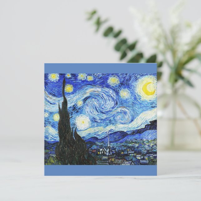 Cartes Pour Fêtes Annuelles Vincent Van Gogh, La Nuit étoilée peinture (Debout devant)