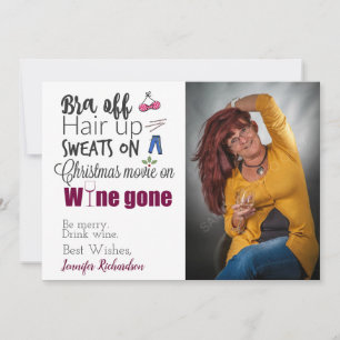 Cartes Pour Fêtes Annuelles Vins amusants Boissons Vin Gone Photo de Noël