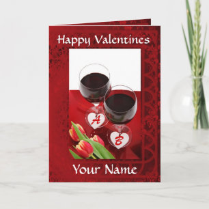 Cartes Pour Fêtes Annuelles Vins romantiques valentines jour