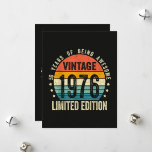 Cartes Pour Fêtes Annuelles Vintage 1976 50e anniversaire Né en 1976