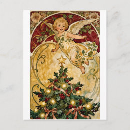 Cartes Pour Fêtes Annuelles Vintage A Merry Christmas Cute Baby Angel Postcard