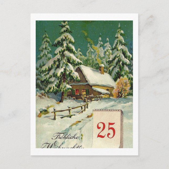 Cartes Pour Fêtes Annuelles Vintage allemand Joyeux Noël (Devant)