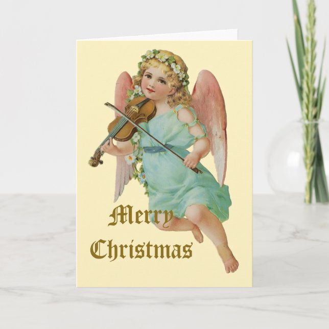 Cartes Pour Fêtes Annuelles Vintage Angel (Devant)
