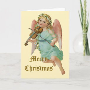 Cartes Pour Fêtes Annuelles Vintage Angel Musician Christmas