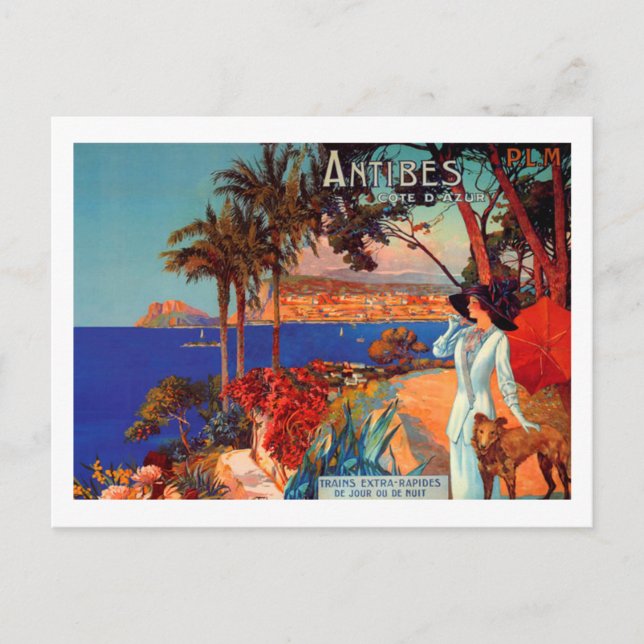 Cartes Pour Fêtes Annuelles Vintage Antibes Côte d'Azur (Devant)
