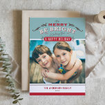 Cartes Pour Fêtes Annuelles Vintage Be Joyeux Be Bright Citation Christmas Pho<br><div class="desc">Sois Merveilleux, Sois Brillant | Envoyez vos souhaits de vacances à vos amis et à votre famille avec cette carte de Noël personnalisable. Cette carte photo de Noël est dotée d'une typographie vintage. Personnalisez en ajoutant vos détails. Cette carte de Noël vintage est disponible sur d'autres cartons. Des éléments correspondants...</div>