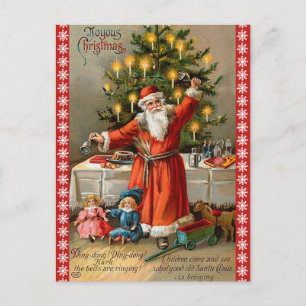 Cartes Pour Fêtes Annuelles Vintage Bell Classic Père Noël Noël