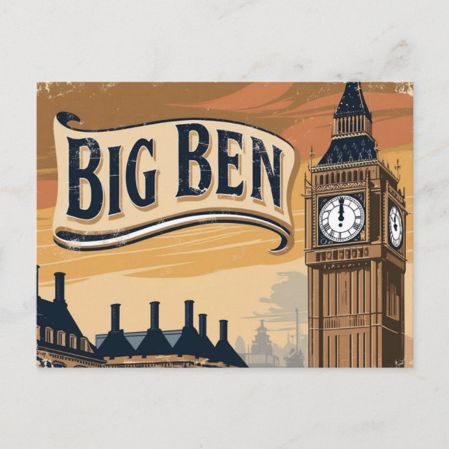 Cartes Pour Fêtes Annuelles Vintage Big Ben Travel (Devant)