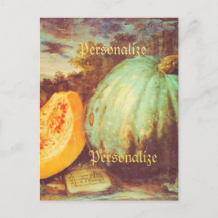 Cartes Pour Fêtes Annuelles Vintage bleu citrouille héritier automne renaissan
