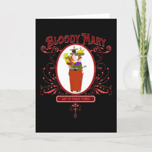 Cartes Pour Fêtes Annuelles Vintage Bloody Mary, 3 fois
