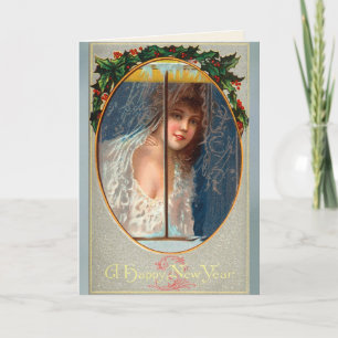 Cartes Pour Fêtes Annuelles Vintage Bonne Nouvelle Année Salutation