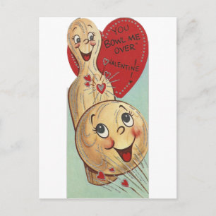 Cartes Pour Fêtes Annuelles Vintage Bowling Valentine