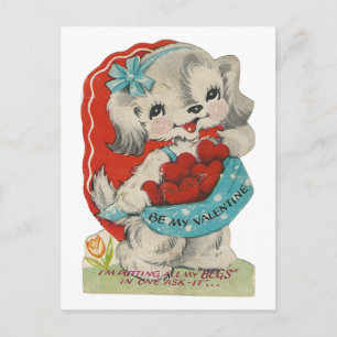 Cartes Pour Fêtes Annuelles Vintage Bushel Des Coeurs Doggy Valentine