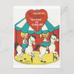 Cartes Pour Fêtes Annuelles Vintage Carousel Valentine