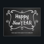 Cartes Pour Fêtes Annuelles Vintage Chalkboard Bonne Année Souhait de l'entrep<br><div class="desc">Vintage Chalkboard Bonne Année Souhait de l'entreprise</div>