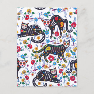 Cartes Pour Fêtes Annuelles Vintage Chats blancs noirs Halloween gothique Flor