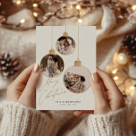 Cartes Pour Fêtes Annuelles Vintage Christmas Baubles Collage Photo<br><div class="desc">Vintage Christmas Baubles Collage Photo Holiday Card</div>