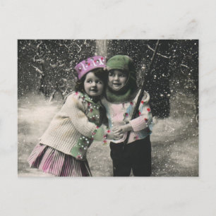Cartes Pour Fêtes Annuelles Vintage Christmas, Best Friends on Skis