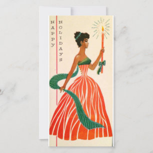 Cartes Pour Fêtes Annuelles Vintage Christmas Black Lady