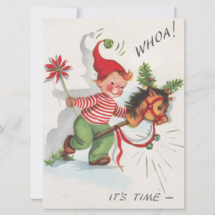 Cartes Pour Fêtes Annuelles Vintage Christmas Boy Excité