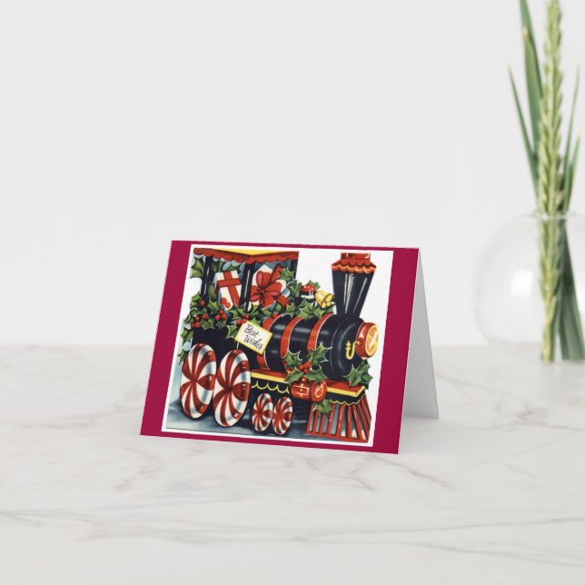 Cartes Pour Fêtes Annuelles Vintage Christmas Candy Train (Devant)