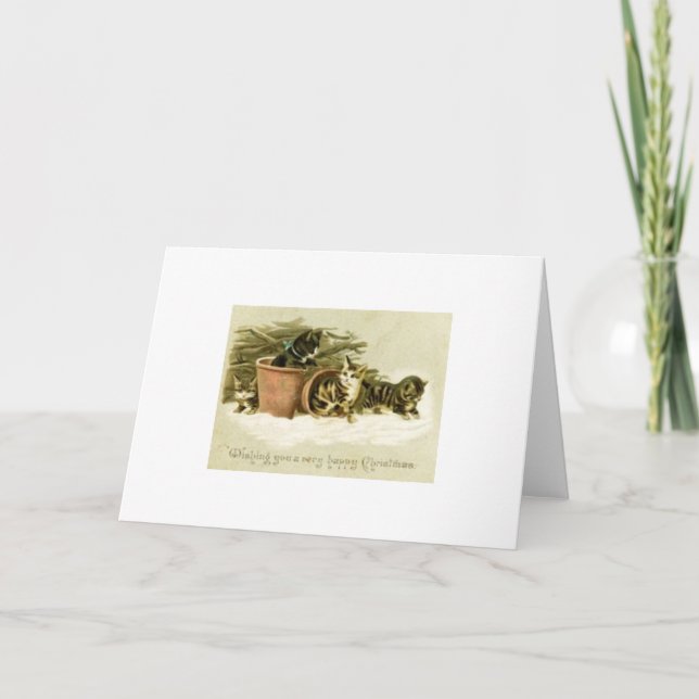 Cartes Pour Fêtes Annuelles Vintage Christmas Cats (Devant)