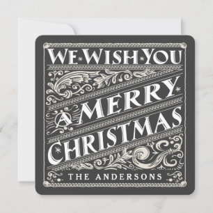 CARTES POUR FÊTES ANNUELLES VINTAGE CHRISTMAS CHALKBOARD PHOTO CARD