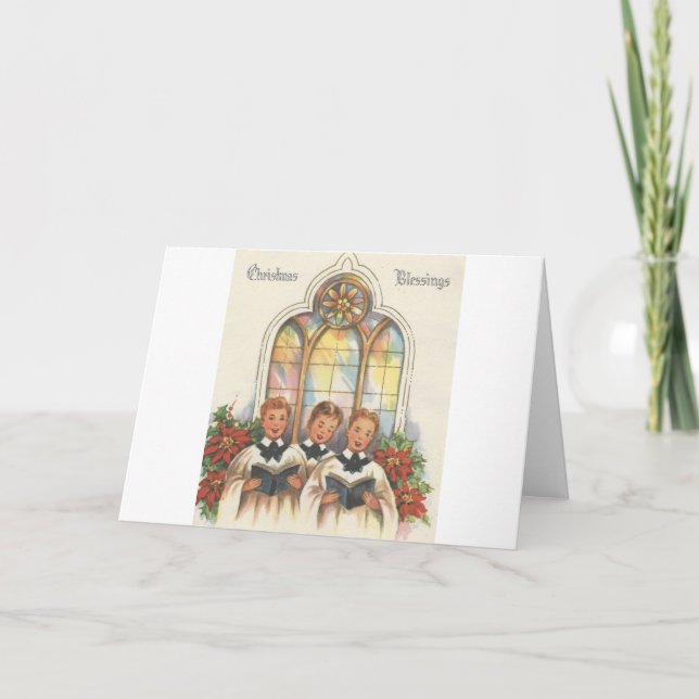 Cartes Pour Fêtes Annuelles Vintage Christmas Choir Boys (Devant)