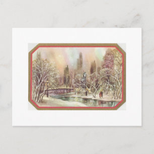 Cartes Pour Fêtes Annuelles Vintage Christmas City Scène