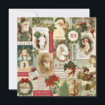 CARTES POUR FÊTES ANNUELLES VINTAGE CHRISTMAS COLLAGE<br><div class="desc">Collage de Noël Vintage moderne composé de cartes postales de vacances à l'ancienne.</div>