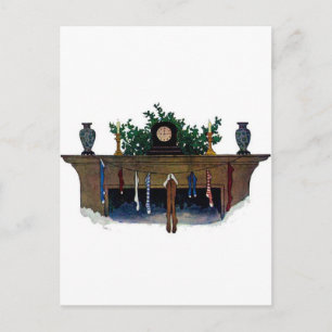 Cartes Pour Fêtes Annuelles Vintage Christmas Eve Stockings