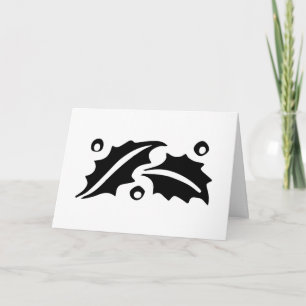 Cartes Pour Fêtes Annuelles Vintage Christmas Holly Berries Black White