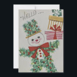 Cartes Pour Fêtes Annuelles Vintage Christmas Holly Snowman<br><div class="desc">Carte de vacances Vintage Noël Holly Snowman.</div>