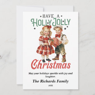 Cartes Pour Fêtes Annuelles Vintage Christmas Kids