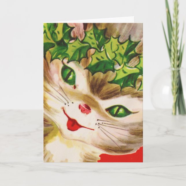 Cartes Pour Fêtes Annuelles vintage Christmas Kitty (Devant)