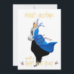 Cartes Pour Fêtes Annuelles Vintage Christmas lady Joyeux voeux de Noël<br><div class="desc">1950 Femme de Noël Vintage en robe bleue avec un joyeux voeux de Noël</div>
