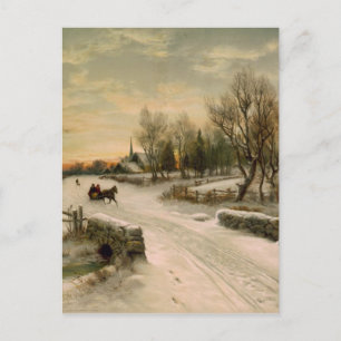 Cartes Pour Fêtes Annuelles Vintage Christmas Morning Sleigh Ride